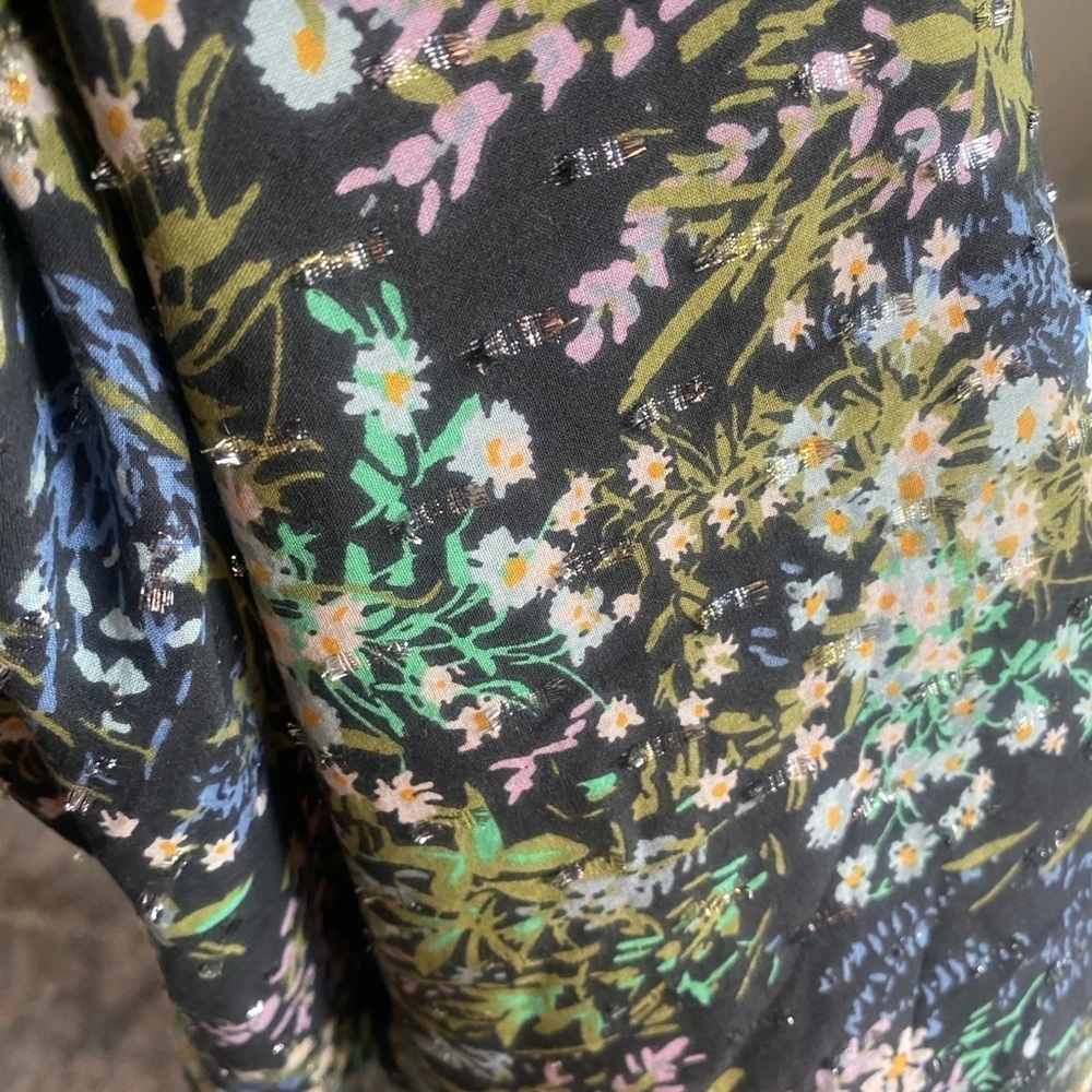 Lauren Conrad Women’s Floral Colorful Cotton Top Sleeves 2/3 size medium - Picture 10 of 12
